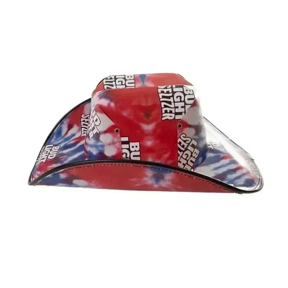 Bud Light Seltzer Cowboy Cowgirl Cardboard Beer Box Hat One Size Adult - Picture 4 of 5